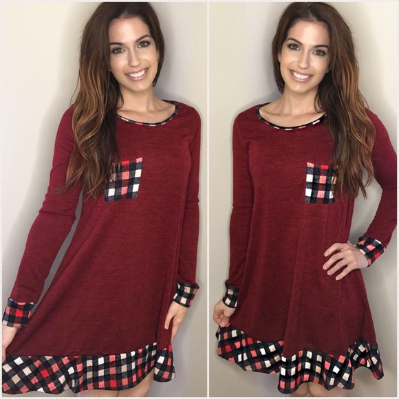 ValMarie Dresses & Skirts - Baby French Terry Plaid Accent Dress